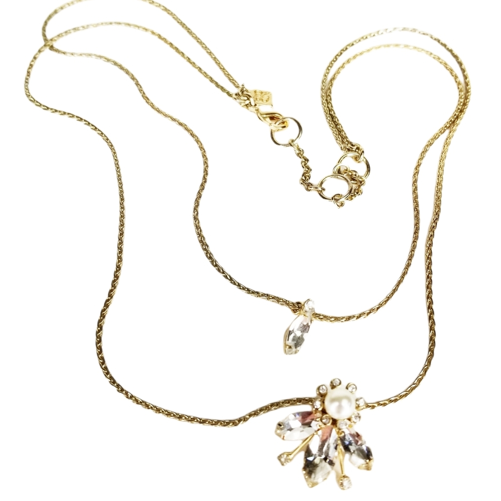 Banana Republic Double Strand Crystal Bee Necklace